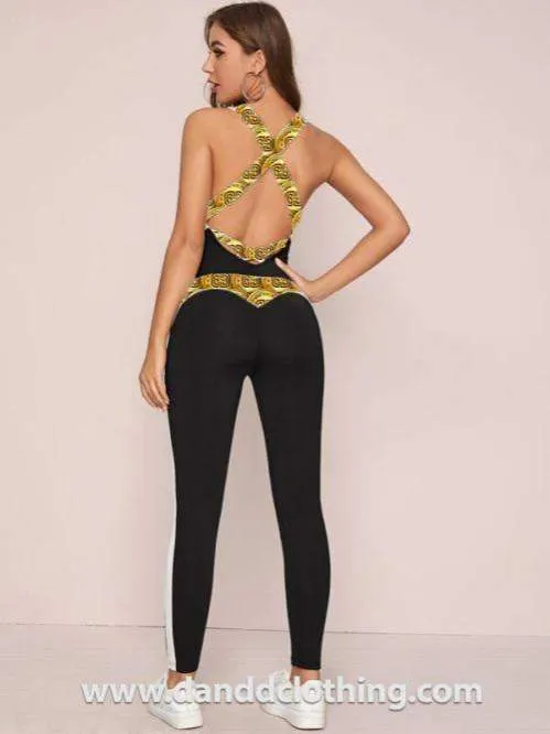 African Stylish Coin Print Jumpsuit