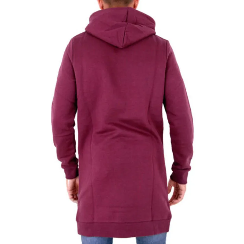 Autumn Winter Longline Fleecel Hoodies Men Hooded Sweatshirt Male Casual Hip Hop Hoody Tracksuit Pullover Solid Design Plus Size