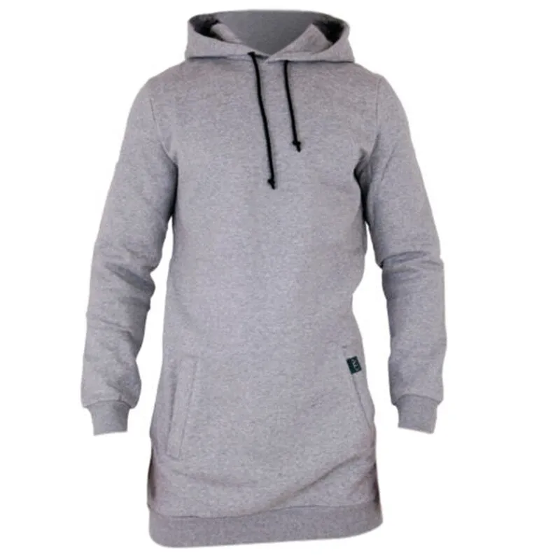 Autumn Winter Longline Fleecel Hoodies Men Hooded Sweatshirt Male Casual Hip Hop Hoody Tracksuit Pullover Solid Design Plus Size