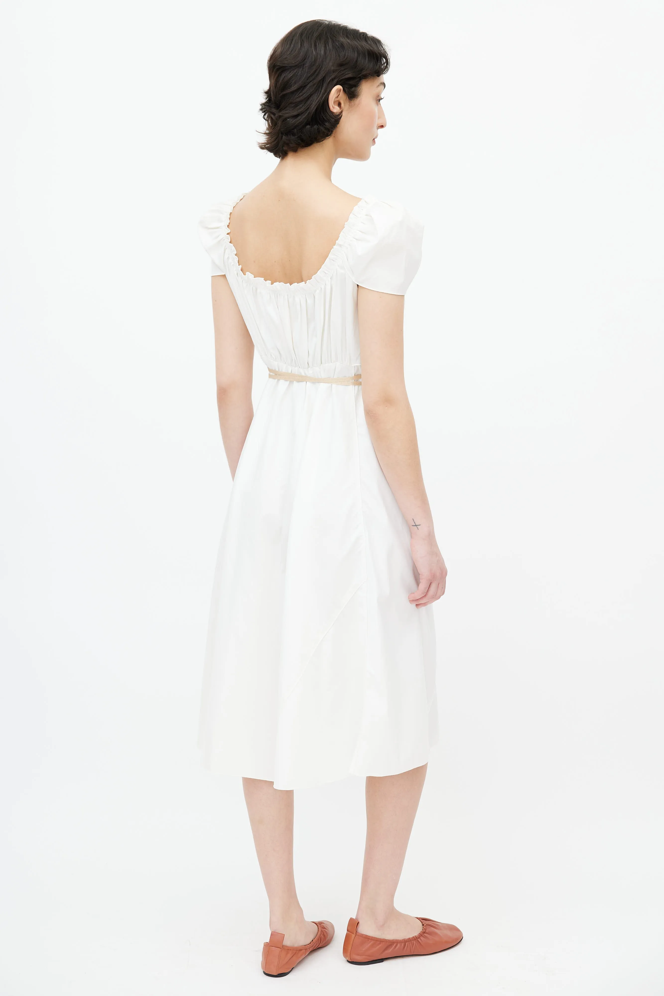 Beige Ruffle Empire Dress