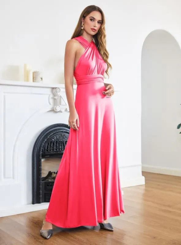 Charming Sleeveless A-Line Ankle-Length Satin Prom Dresses