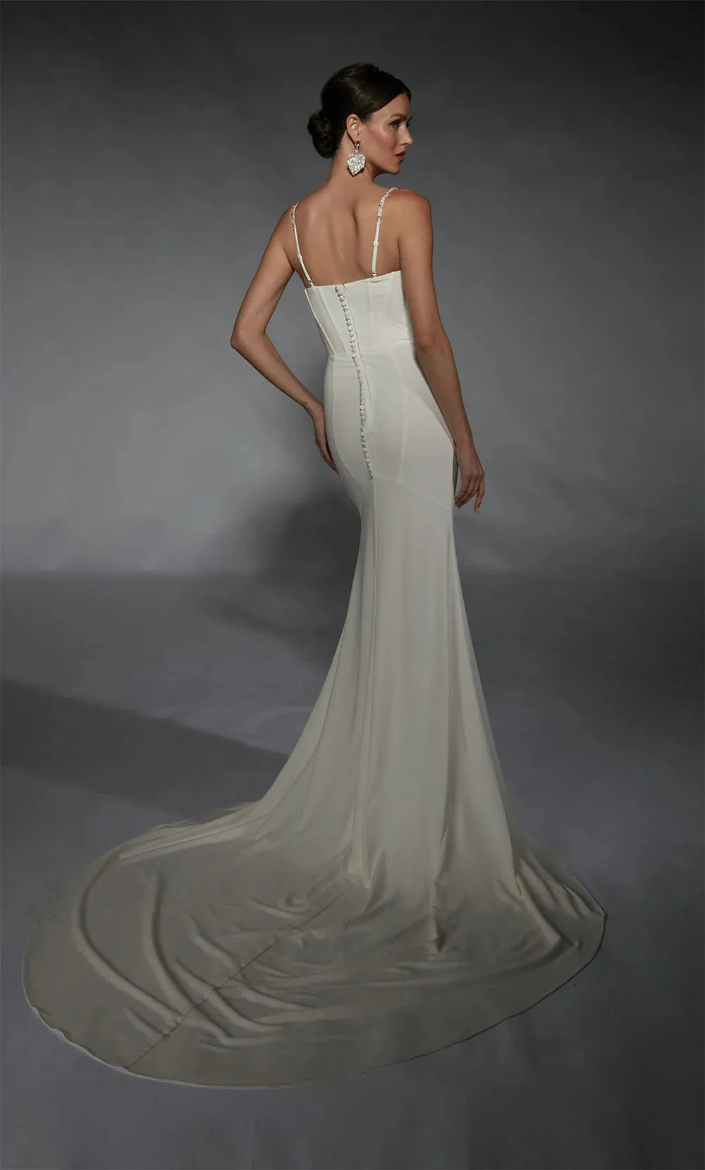 Ivory Strech Georgette Bettie Gown