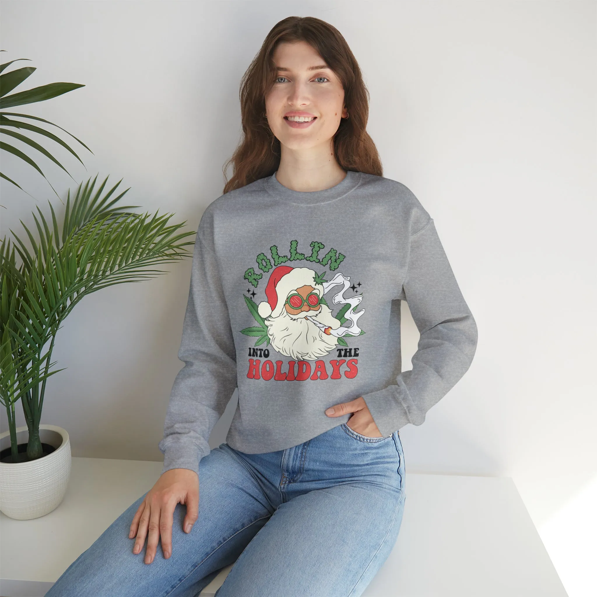 Rolling In The Holidays Christmas | Crewneck Sweatshirt | Unisex Crewneck Sweatshirt |