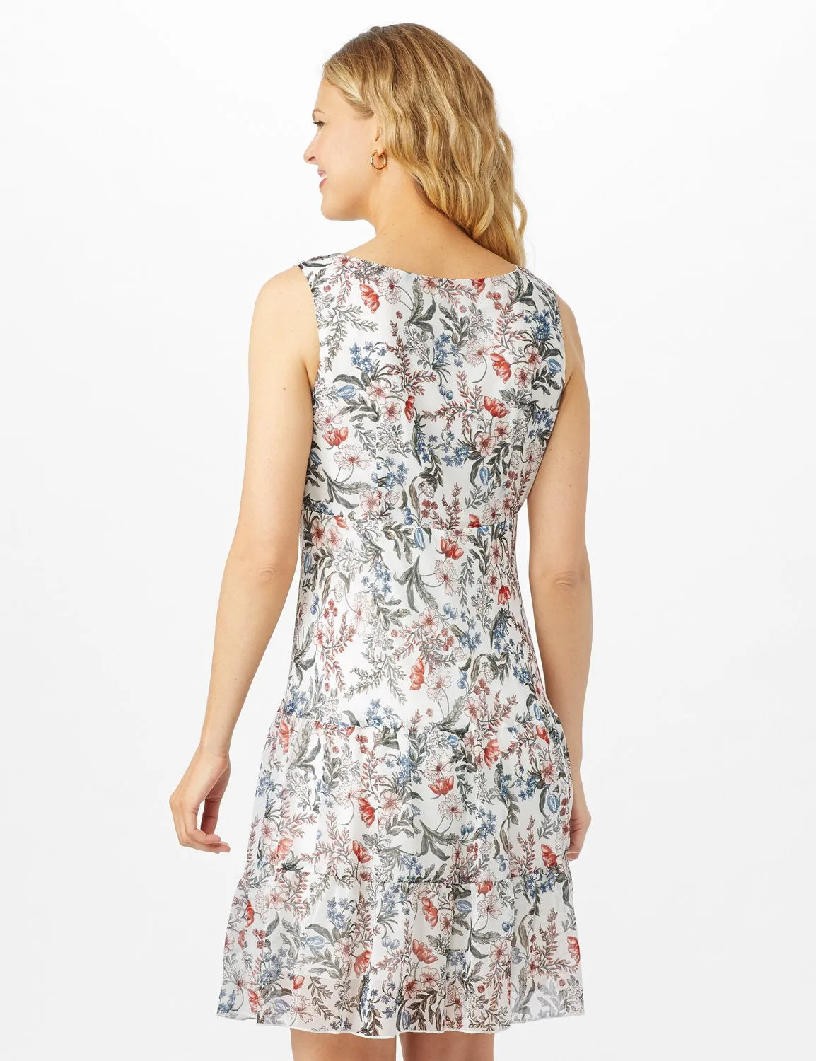 Sleeveless Empire Waist Double Flouce Dress