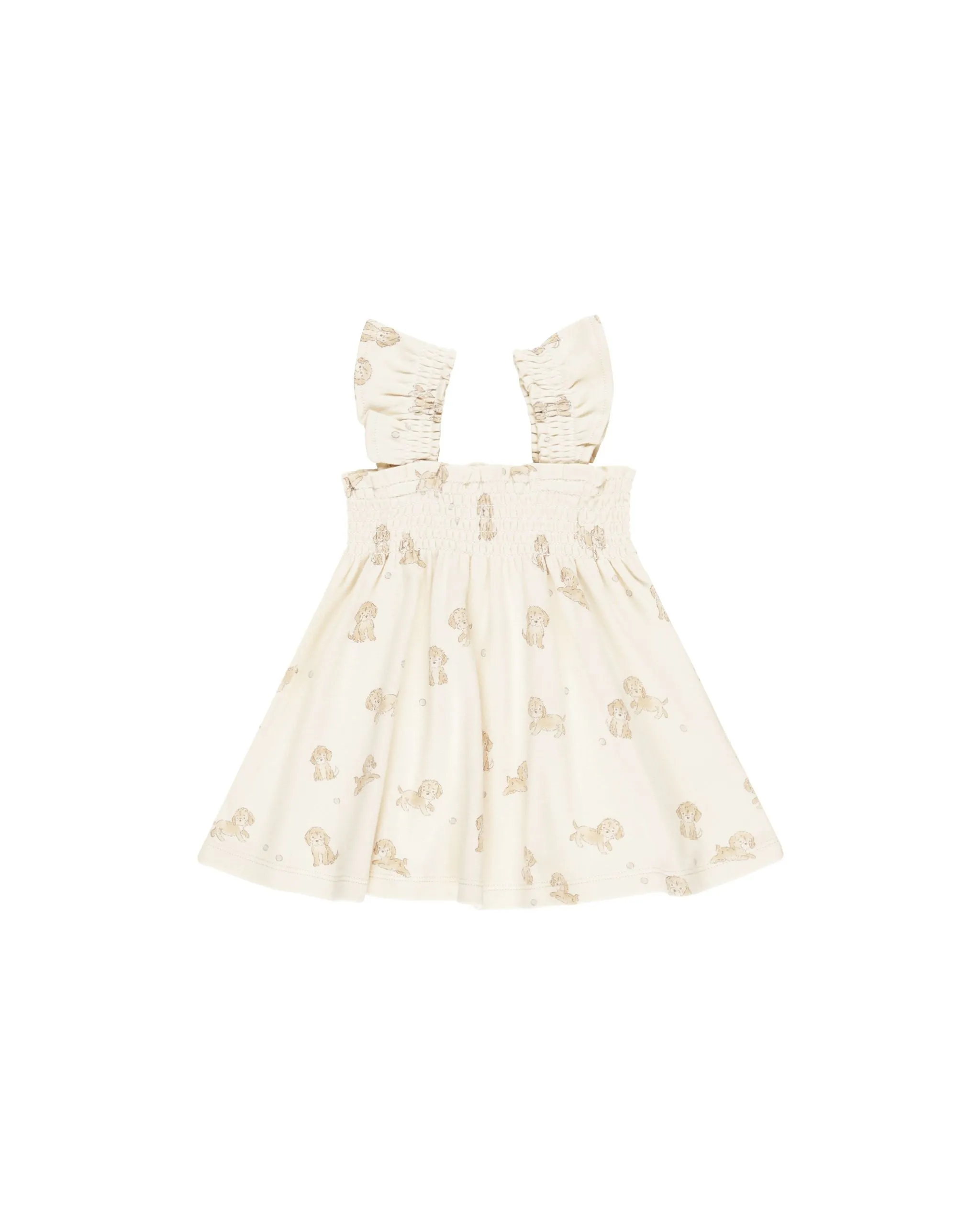 Smocked Jersey Dress - Puppies