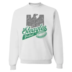 Steagles Retro Crewneck Swetashirt | Phil-Pitt Steagles White Pullover Crewneck
